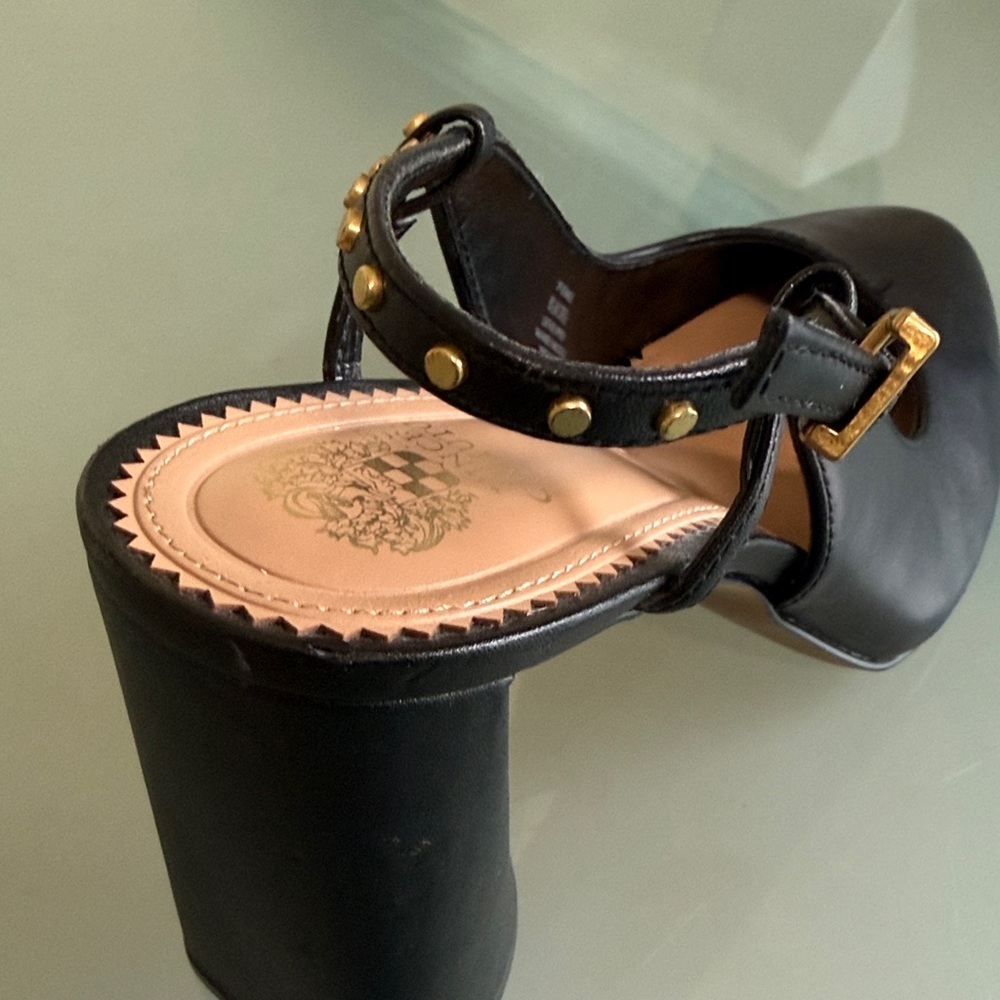 NEW Vince Camuto Shoes Vince Camuto Black Leather Slingback Heels Size 8.5 NWOT - Picture 14 of 15